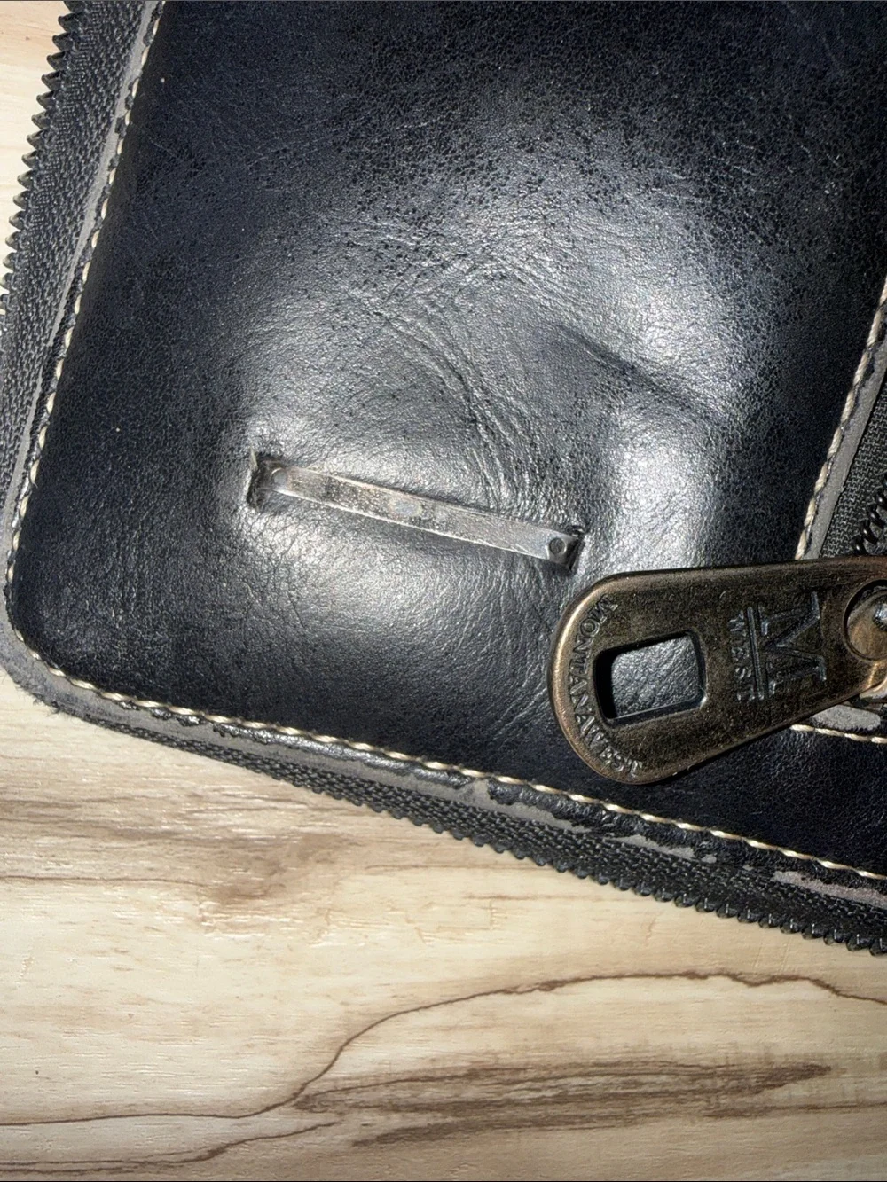 Montana West Black and Brown Floral Embellished Crossbody Wallet